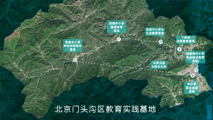 北京市大峪中学门头沟山水文化调研地图