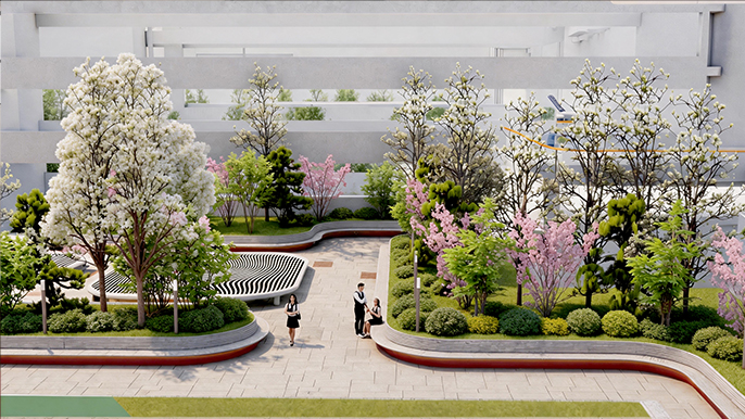 龙飞中学校园景观文化空间