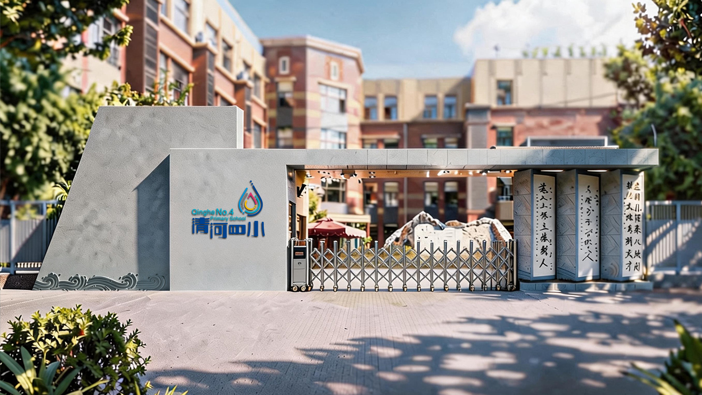 北京市海淀区清河第四小学·文化环境建设·学校门厅形象
