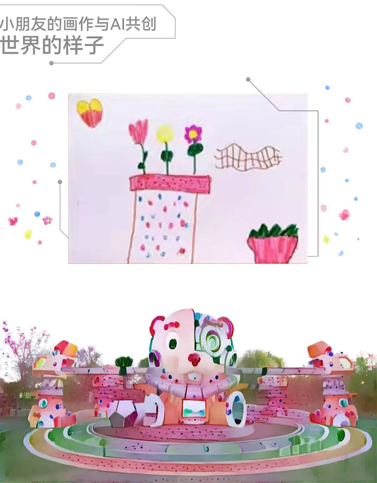 AI识别孩子画作生成图画的示意拼图