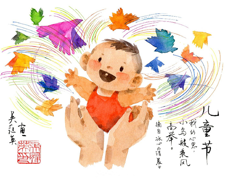 吴冠英中国风插画作品 童趣暖景