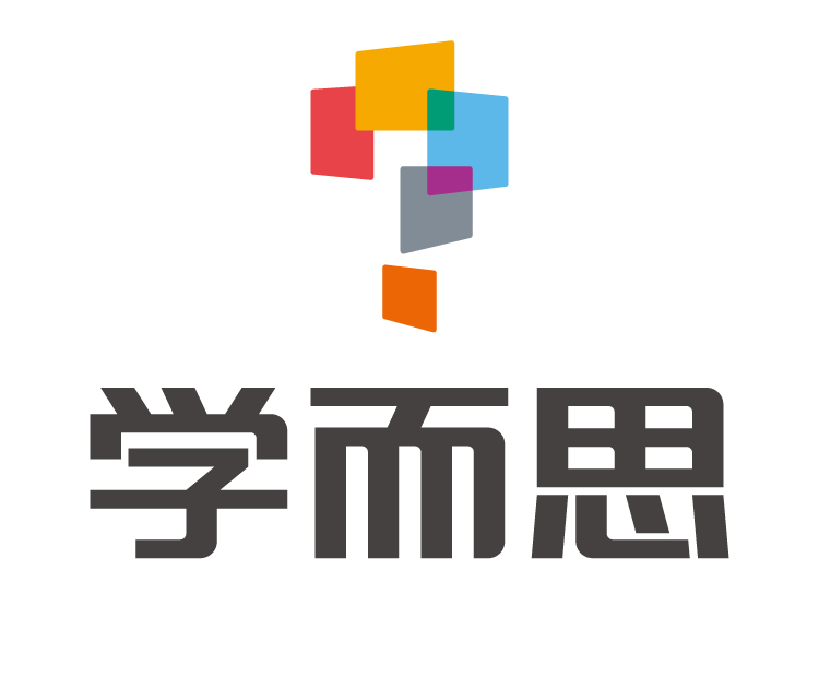 学而思彩色拼图logo与品牌中文字标,教育品牌连锁环境设计的核心标识