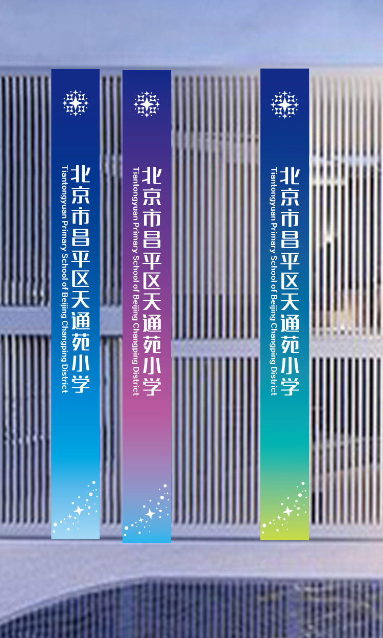 灯市口小学品牌物料应用竖排，蓝色星空文具延展，满天星教育品牌VI设计
