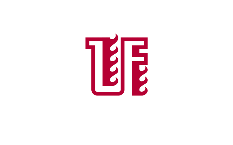 郑州龙飞中学红色校徽logo设计，方形龙飞印章式品牌标志
