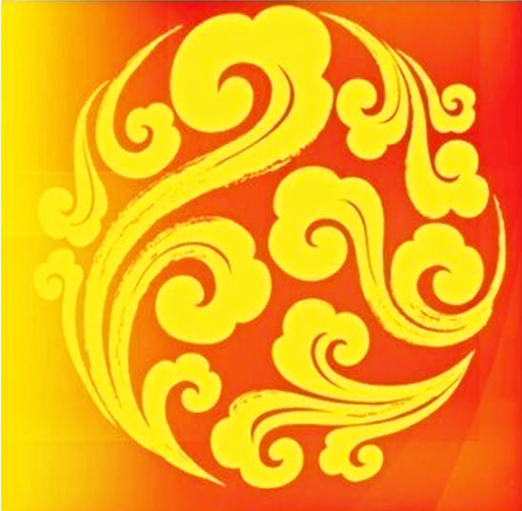北京奥运祥云金色辅助图形，呼应品牌辅助图形设计案例
