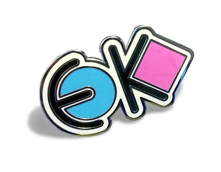 EK幼儿园彩色方圆组合珐琅徽章,锦连环校徽设计案例