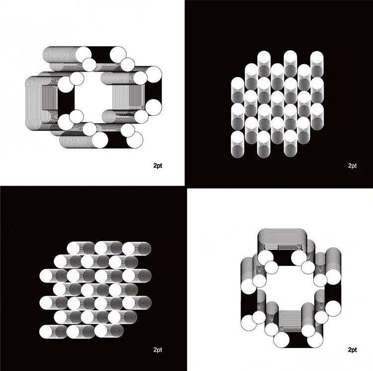 黑底像素方块图形设计作品组,云端毕业展设计鉴赏