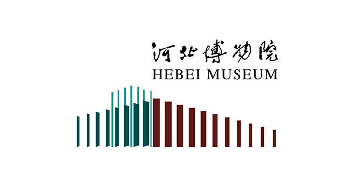 河北博物院标志，以建筑立柱光影排列象征时间流动的博物馆LOGO设计