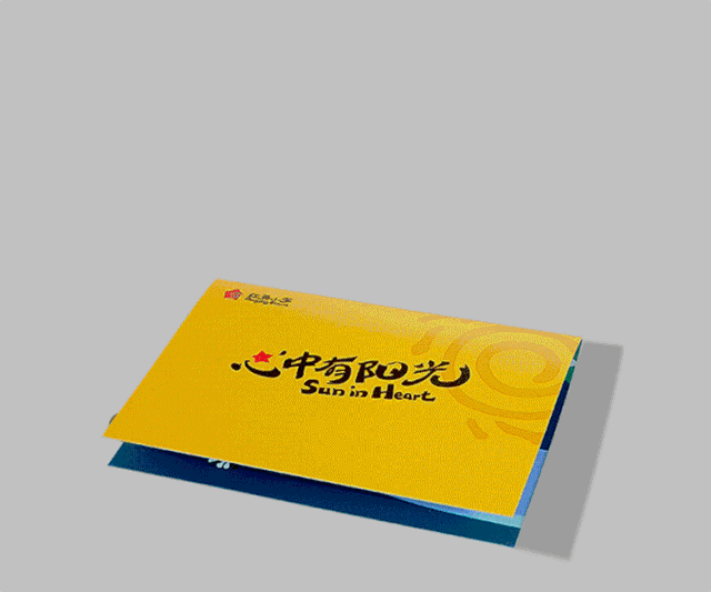 阳光岛主题立体入学通知书在灰色背景上展开，呈现海豚等卡通造型