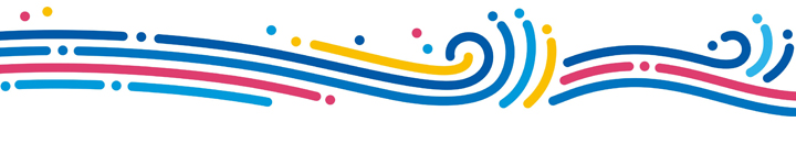 海淀区清河第四小学特色定位画册中的蓝黄红水波纹装饰条,呼应学校水滴文化主题,锦连环品牌设计