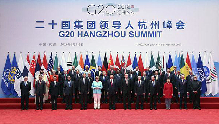 G20二十国集团杭州峰会领导人合影,引用作为大型峰会品牌策划案例
