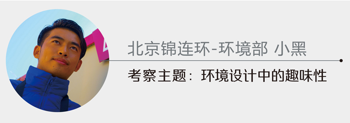锦连环环境部成员头像及考察主题卡片，探讨环境设计的趣味性