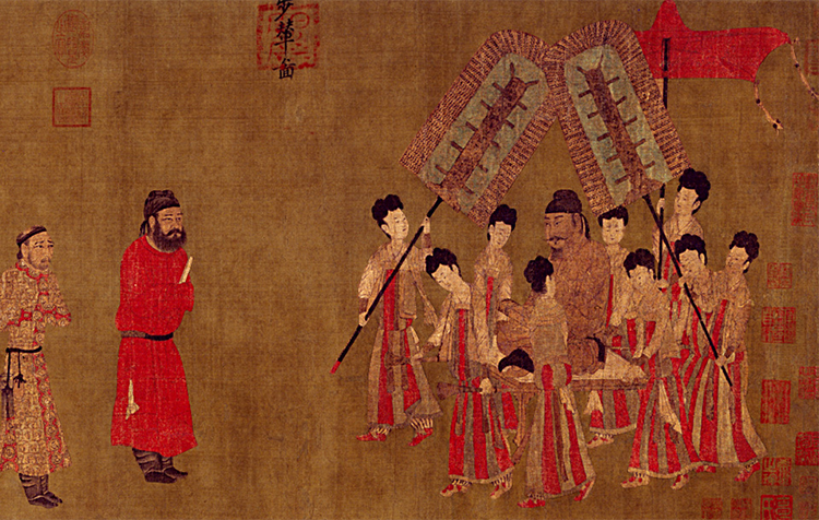 唐阎立本步辇图卷扇文化溯源，故宫博物院藏，扇文化历史底蕴与中华文脉传承