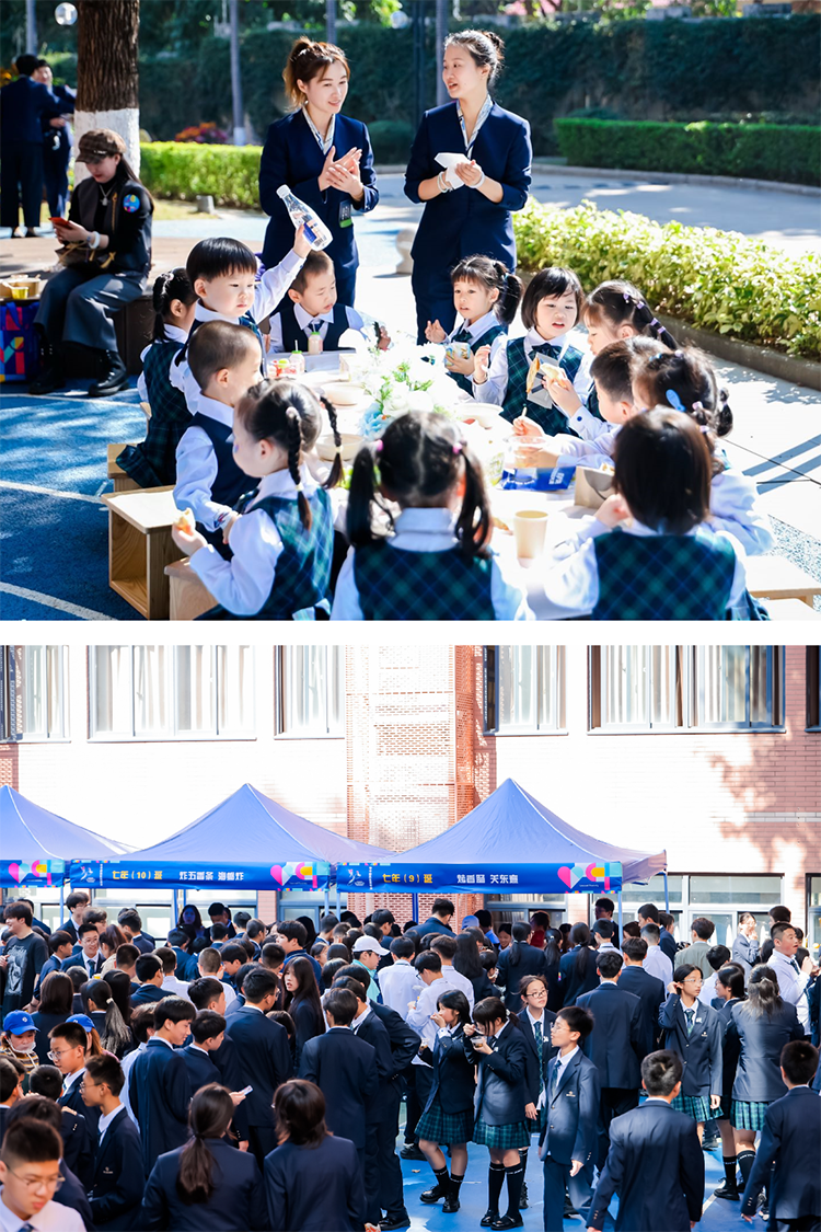 厦门英才学校美食嘉年华学生互动场景,校庆成为无需课表却终生难忘的爱与创造大课程