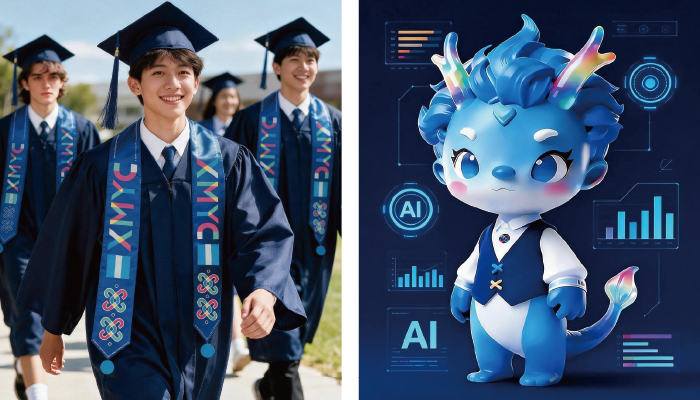 厦门英才学校毕业生与AI吉祥物智创成果